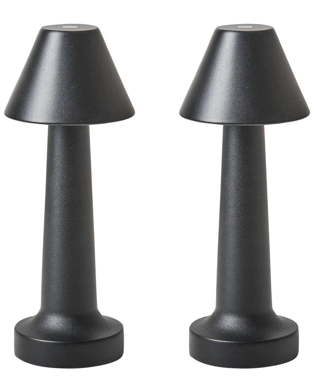 Kabellose LED Tischlampe 2er Set JOANES mit Dimmer Metall Schwarz