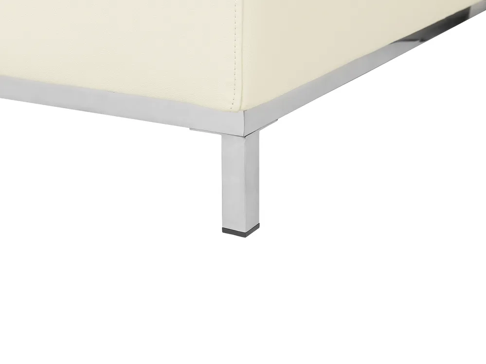 Ecksofa 4-Sitzer OSLO mit Ottomane Echtleder Hellbeige rechtsseitig_769138