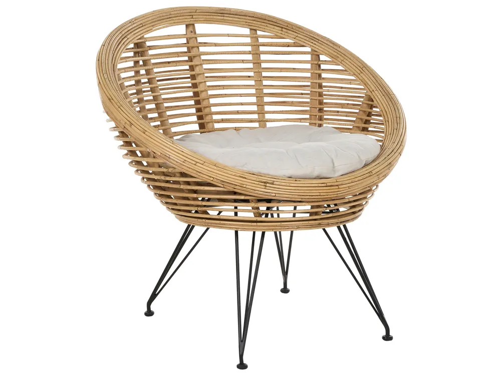 Gartensofa Set 4-Sitzer MARATEA Rattan Naturfarben_878748