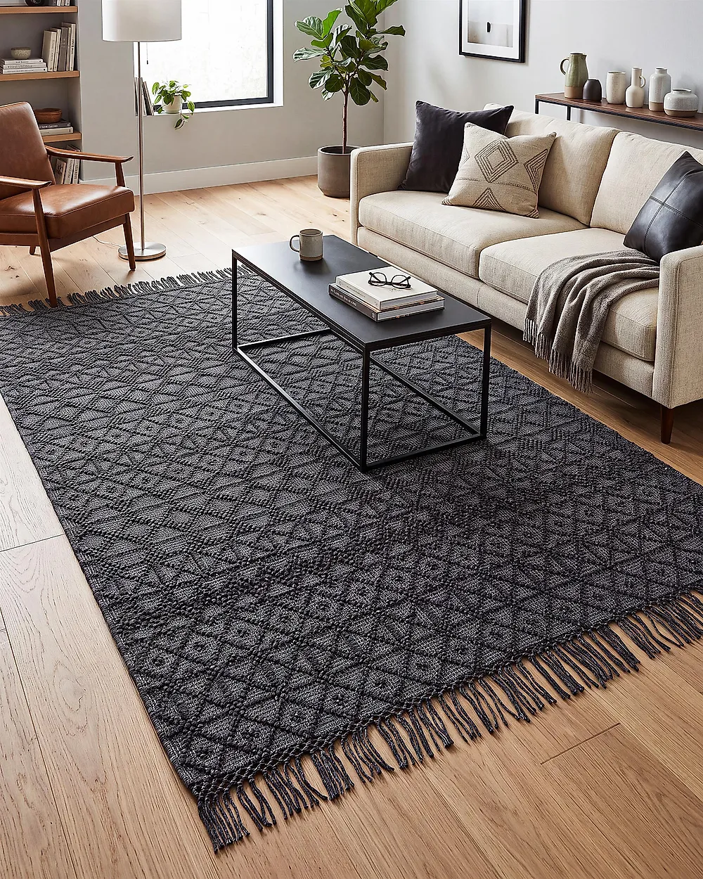 Teppich ALUCRA Schwarz 200 x 300 cm Wolle