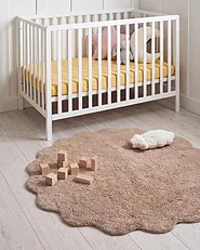 Kids Rug ANEGUNDI  Light Brown ø 120 cm Cotton with Cushion_1154912