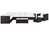 Lounge Set mit Tisch 8-Sitzer XXL modular Polyrattan Dunkelbraun rechtsseitig