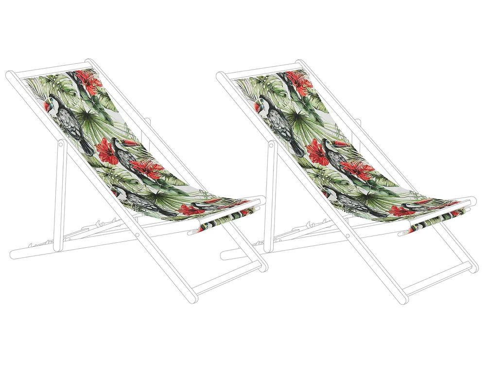 Ersatzstoff für Sonnenliege 2er Set ANZIO/AVELLINO 113 x 44 cm Bunt