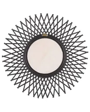 Wandspiegel TAGOLU 60 cm 60 cm Rattan Schwarz_822186