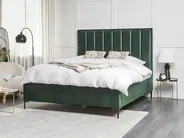 Bett mit Stauraum SEZANNE Samtstoff Dunkelgrün 160 x 200 cm_892446