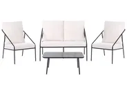 Lounge Set mit Tisch 4-Sitzer USTICA Metall Schwarz_1037377
