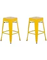 Set mit 2 Barhockern CABRILLO Metall Gelb
