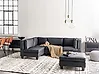 Modul Ecksofa 4-Sitzer UNSTAD mit Ottomane Kunstleder Schwarz rechtsseitig