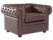 Living Room Set 4 Seater CHESTERFIELD Leather Brown_769471