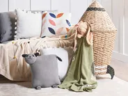 Dekokissen 2er Set SHADOOR Baumwolle 35 x 35 cm Grau Panda_941678