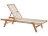 Sonnenliege PROSSEDI mit Relaxfunktion Akazienholz Beige