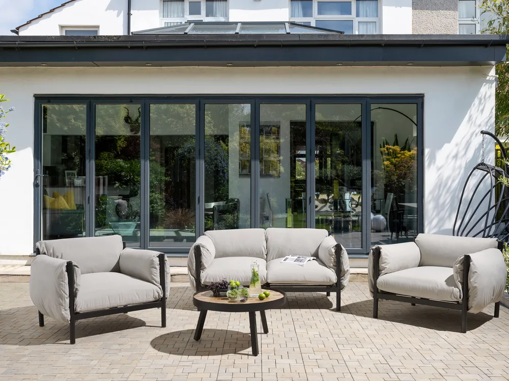 Gartensofa Set 4-Sitzer ESPERIA Metall Grau