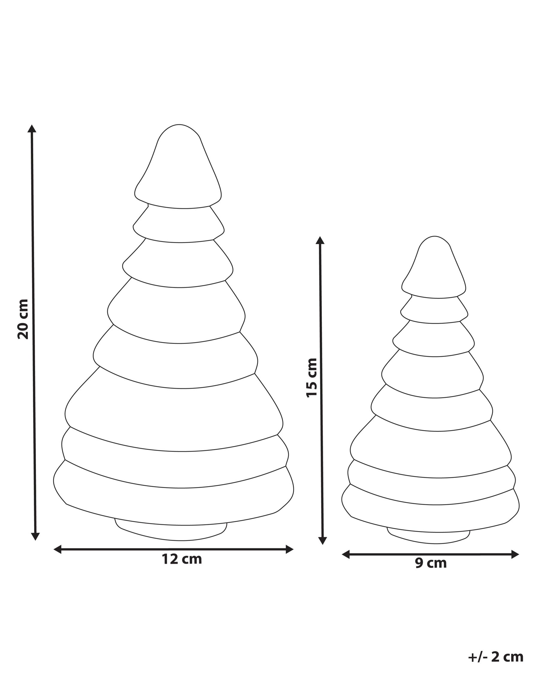 Dekofiguren 2er Set SKJOMA 15/20 cm Weihnachtsbaum Beige_1030509