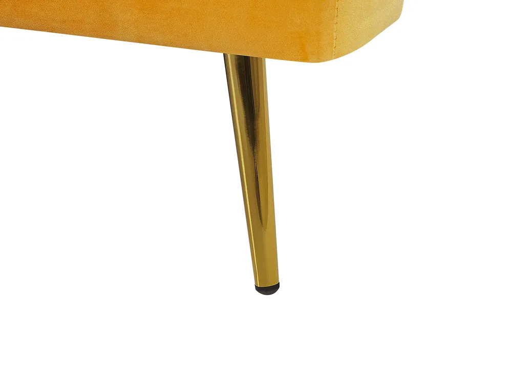 Sofa Bed 3 Seater VETTRE Velvet Yellow_787931