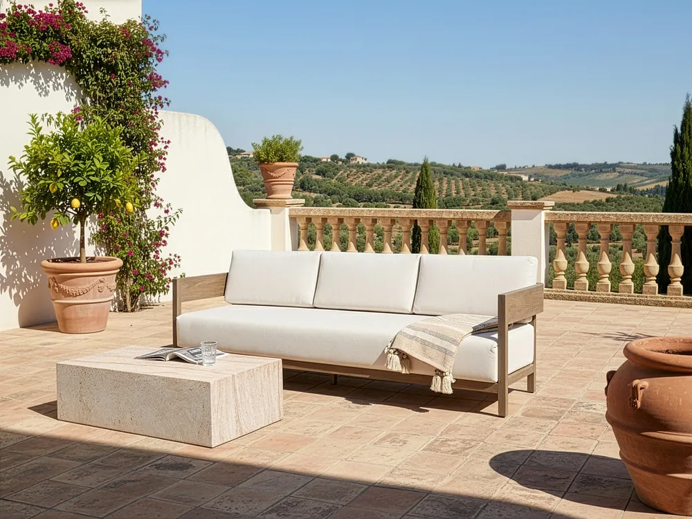 Gartensofa 3-Sitzer SAMPIERI Metall Braun
