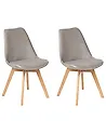 Esszimmerstuhl 2er Set DAKOTA II Samtstoff Taupe