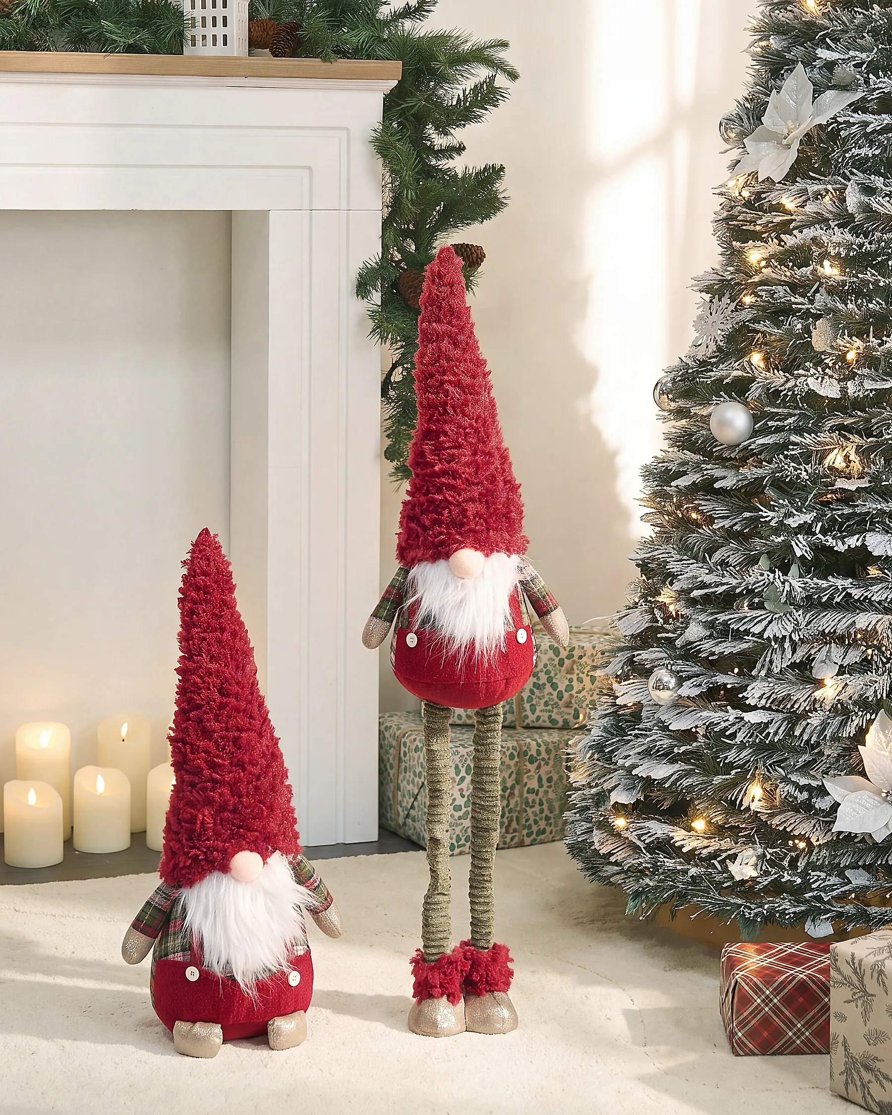 Weihnachtsdekoration 2er Set SARAMO 70/71-102 cm Zwerg Rot_1175420