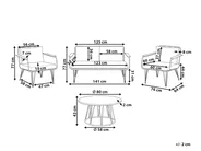Lounge Set mit Tisch 4-Sitzer MONTESILVANO Metall Hellbeige_862759