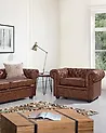 Sessel CHESTERFIELD Kunstleder Goldbraun