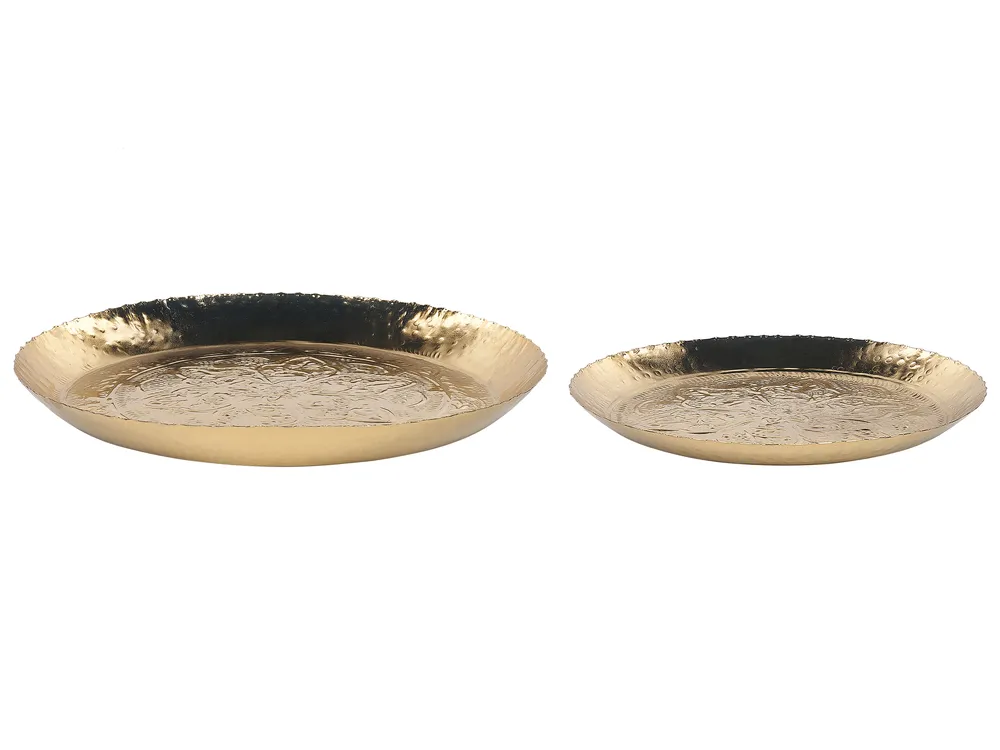 Dekotablett 2er Set SADANE Metall Gold