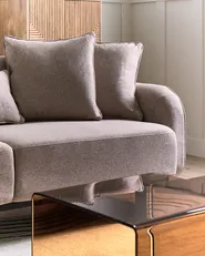 Sofa 3-Sitzer SVANEK Stoff Hellbraun_1061502