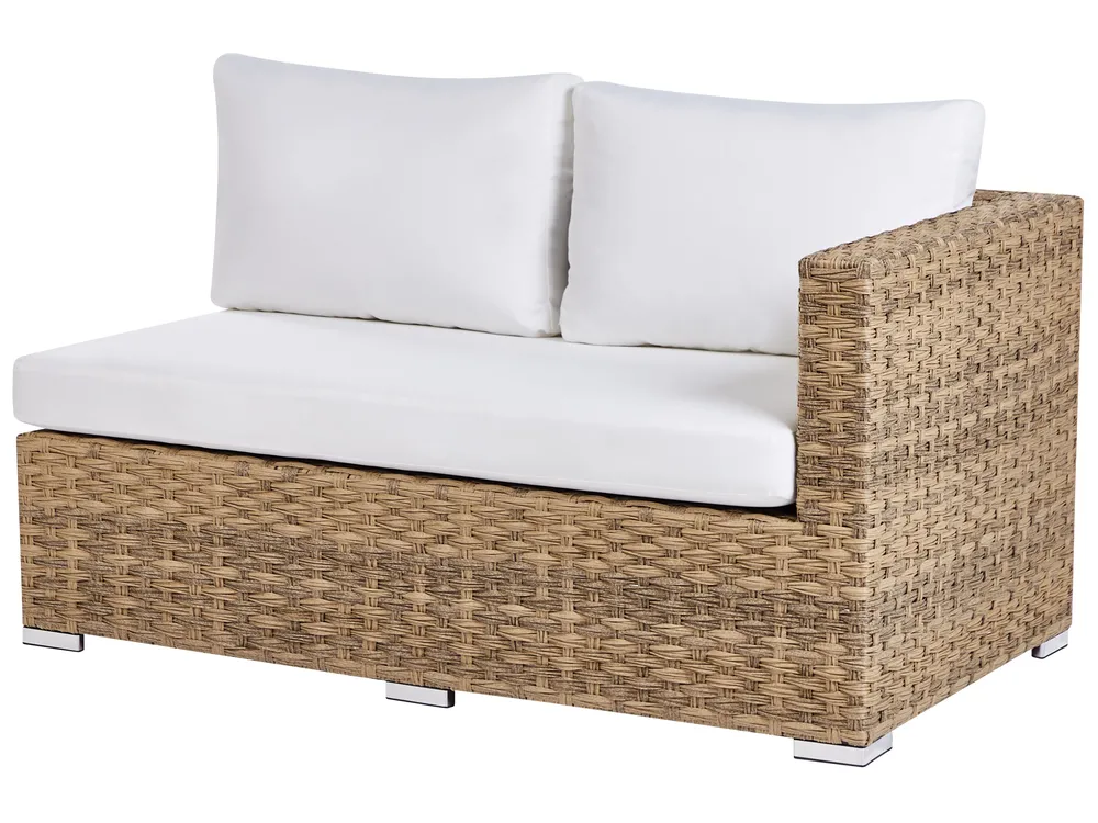 Lounge Set mit Tisch 8-Sitzer XXL modular Polyrattan Hellbraun rechtsseitig_905220