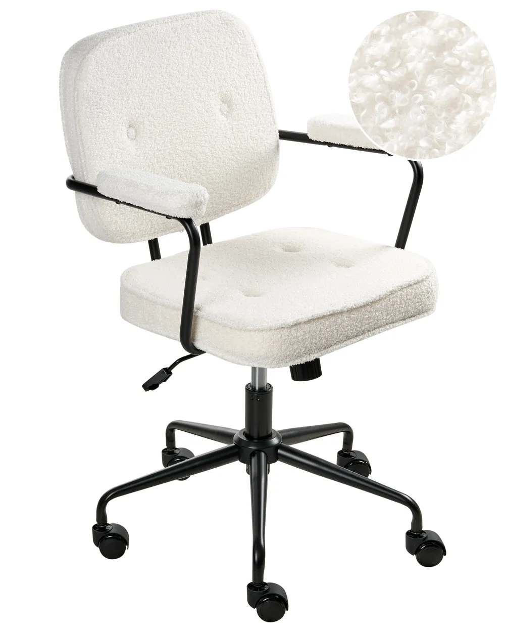 Desk Chair PAWNEE Boucle Off-White