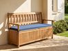 Gartenbank mit Auflage SOVANA 160 cm mit Stauraum Akazienholz Blau
