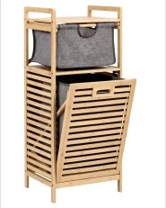 Wäscheschrank mit Kipptür CUTERVO 40 cm Bambus Hellbraun_1148913