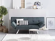 Schlafsofa 3-Sitzer BRISTOL Stoff Dunkelblau_1182860