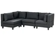 Modular Corner Sofa 4 Seater UNSTAD Fabric Black Right Hand_924720