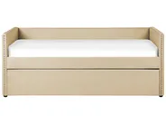Ausziehbett Samtstoff TROYES 90 x 200 cm Beige_837076