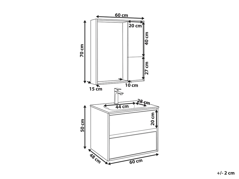 Bathroom Vanity Set TERUEL Grey_820986