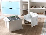 Kindertisch und Stuhlset ELANORA Montessori Weiß_1175664