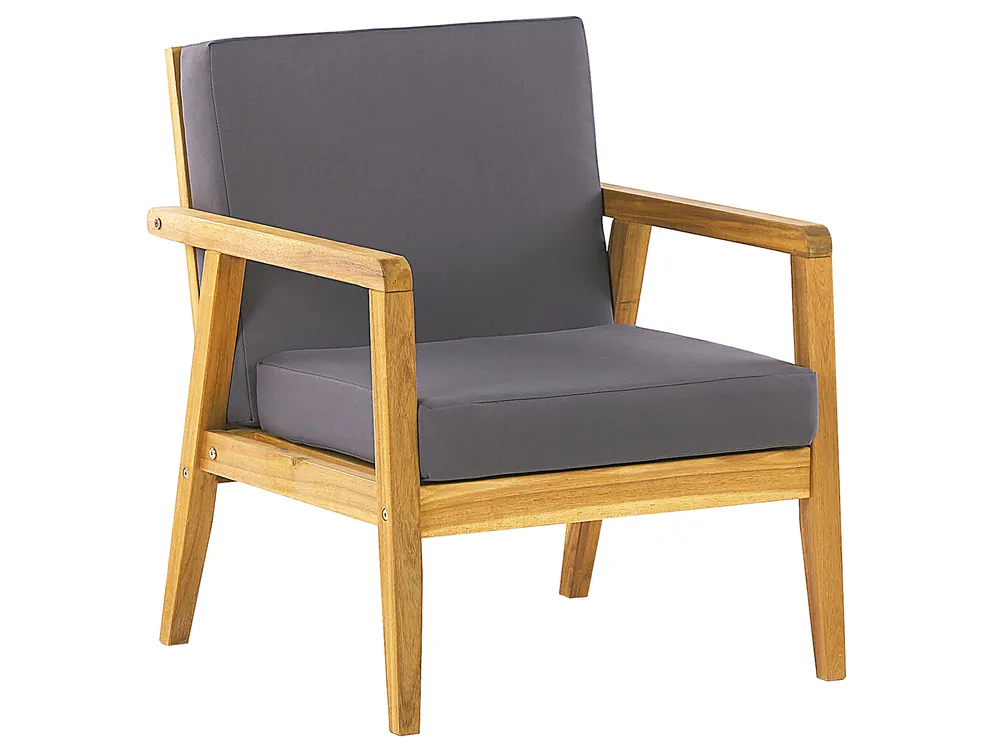 Lounge Set mit Tisch 4-Sitzer PALLANO Akazienholz Dunkelgrau_823326
