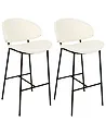 Set mit 2 Barstühlen KIANA Hellbeige