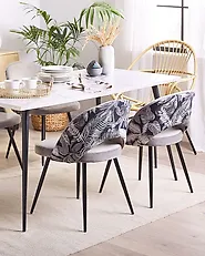 Set of 2 Dining Chairs VIVIAN Velvet Grey_1172175