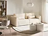 Sofa Bed 3 Seater VAXHOLM with Storage Boucle Off-White