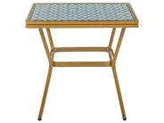 Gartenmöbel Set 4-Sitzer CASPRI Polyrattan Blau / Weiß_1090694