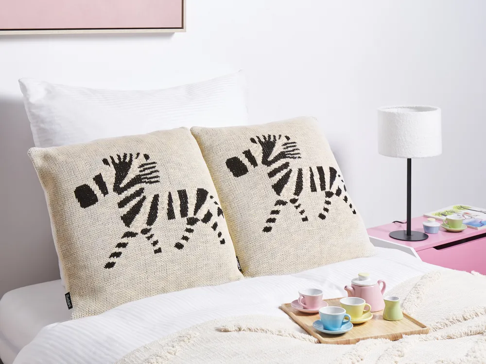 Dekokissen 2er Set JABORI Baumwolle 45 x 45 cm Beige
