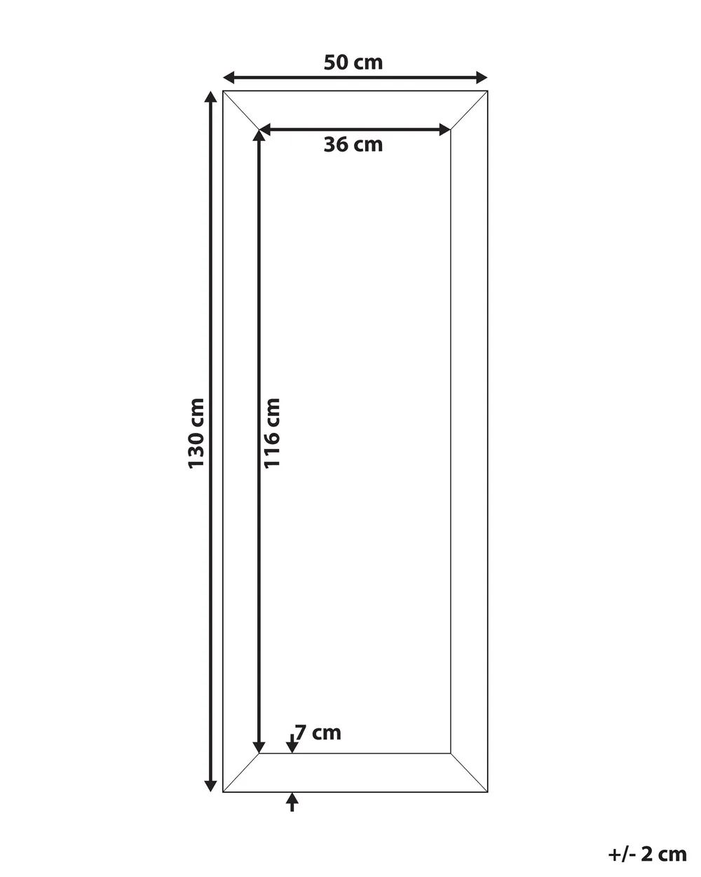 Wandspiegel MERVENT 50 cm 130 cm Weiß_757465