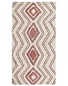 Teppich KASTAMONU Beige 80 x 150 cm Baumwolle