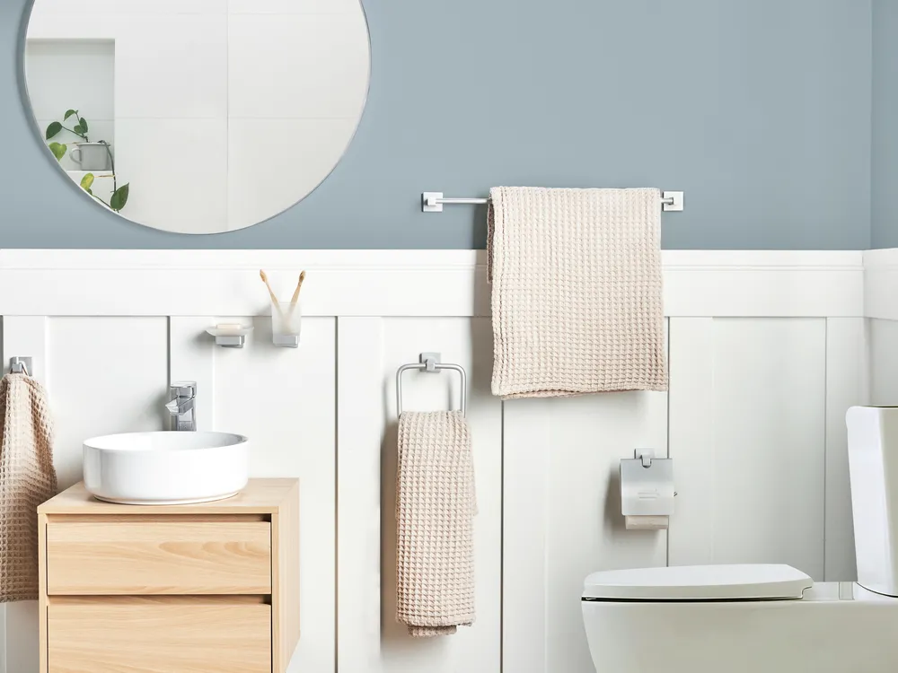 6-Piece Bathroom Hardware Set UVITA with Towel Bars and Hooks Silver_1080409