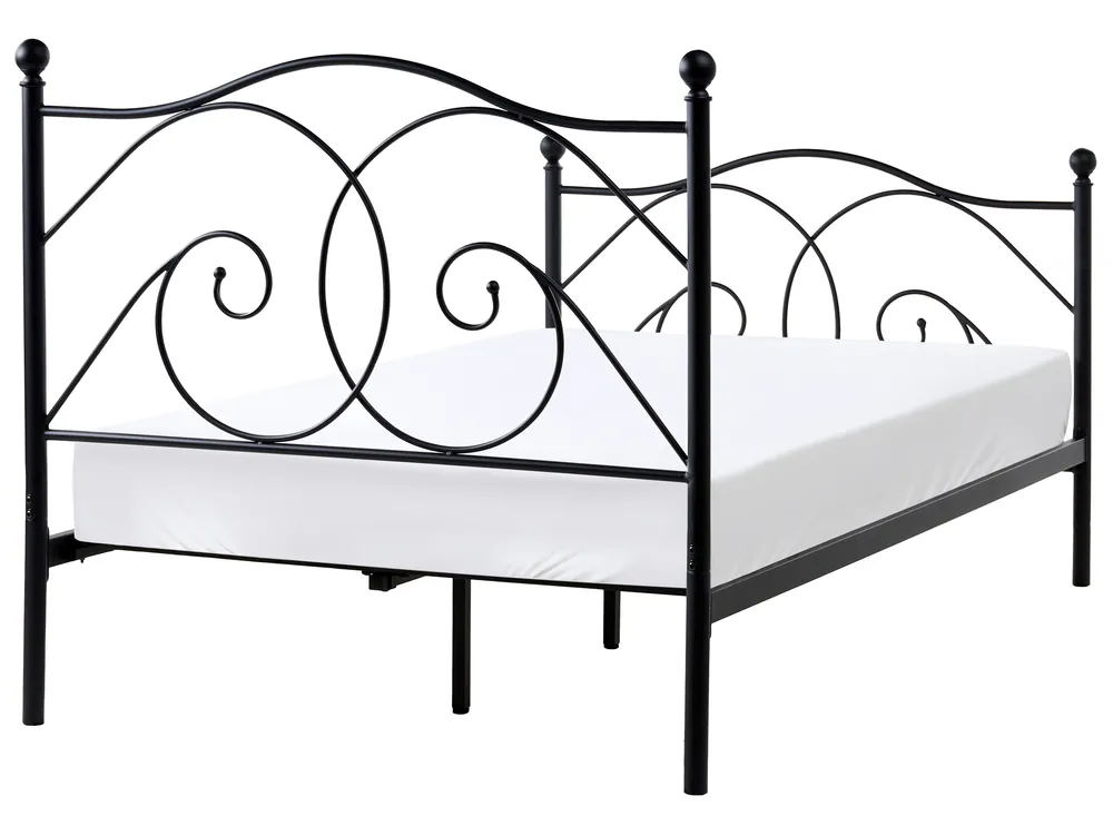 Bett mit Lattenrost Metall DINARD 120 x 200 cm Schwarz_1026460