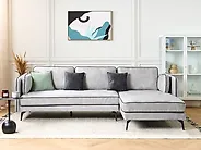 Ecksofa ALTAN Samtstoff Hellgrau linksseitig_1187741