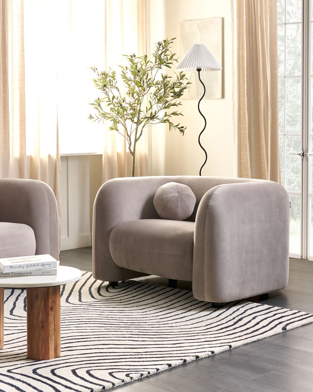 Fauteuil LEIREN Velours Taupe