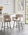 Set mit 2 Barstühlen SANILAC Samtstoff Taupe
