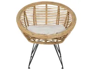 Lounge Set mit Tisch 4-Sitzer MARATEA/CESENATICO Rattan Naturfarben_878774