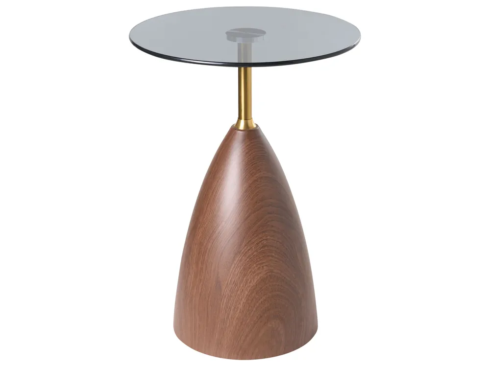 Beistelltisch WALLIS Sicherheitsglas Braun / Schwarz