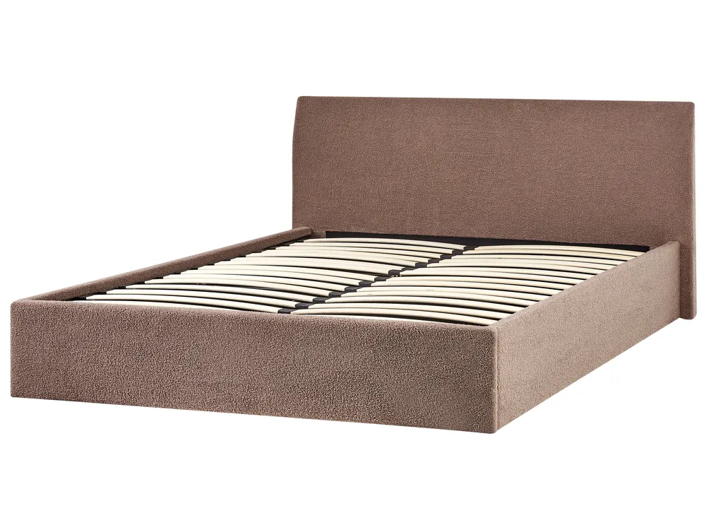 Bett mit Stauraum ORBEY Bouclé Braun 180 x 200 cm_982042